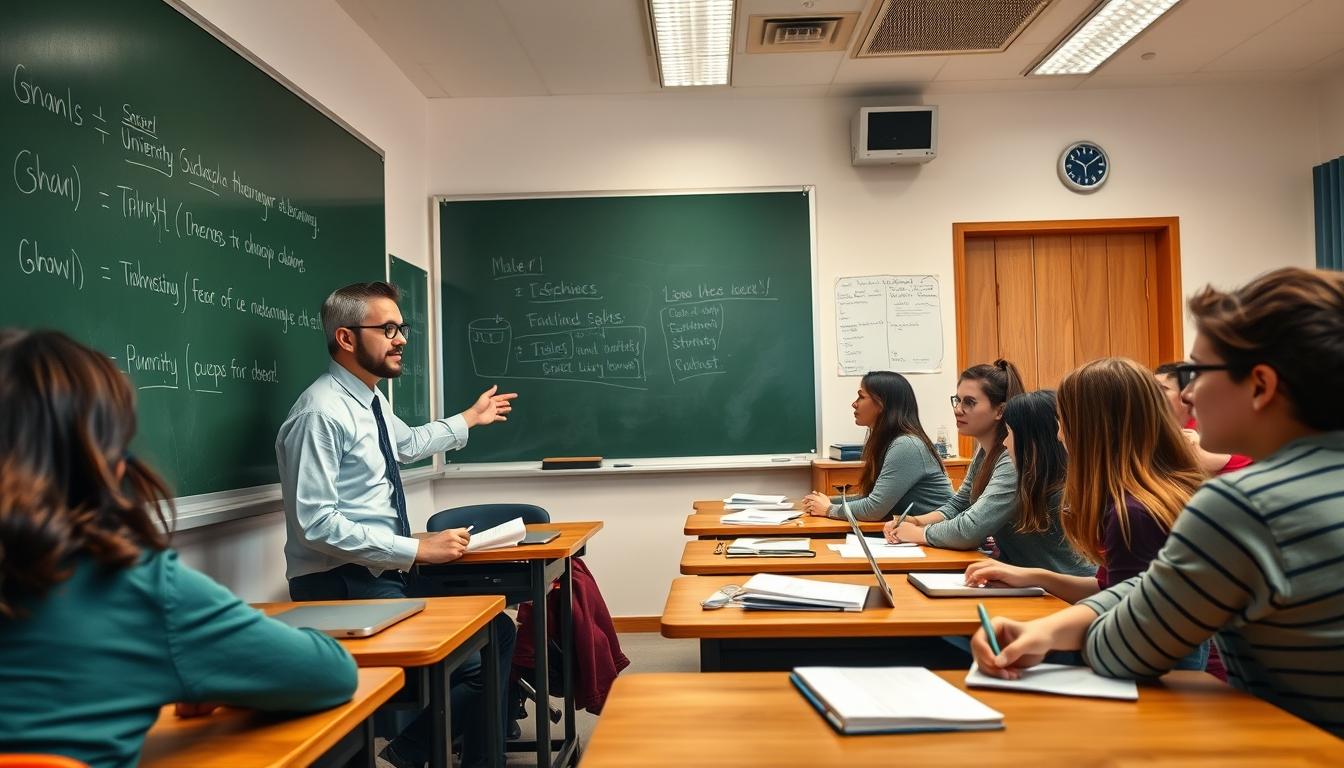 Student using a study guide to organize academic notes